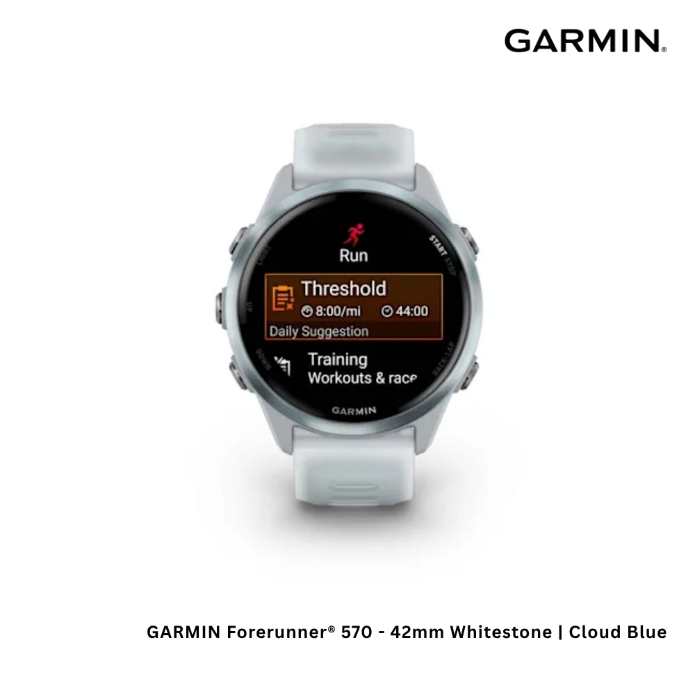GARMIN - Forerunner® 570 Smart Watch (42mm ) - Whitestone | Cloud Blue