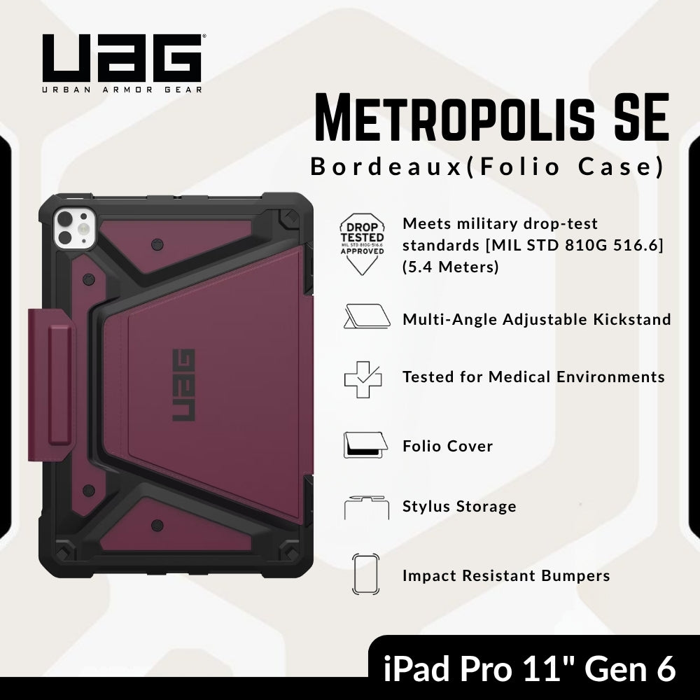 UAG -Metropolis SE Folio Case iPad Pro 11" (6th Gen) Case - Bordeaux