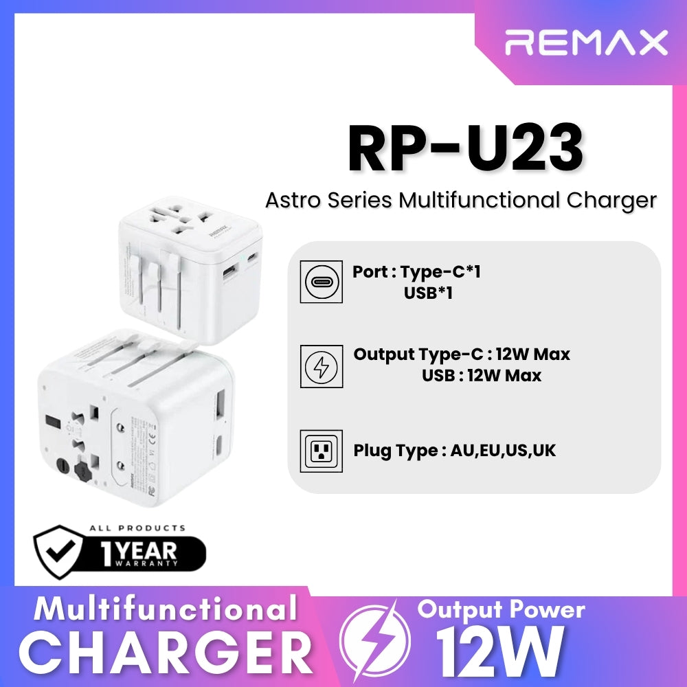 REMAX - RP-U23 Astro Series Multifunctional Charger ( 12W ) - White