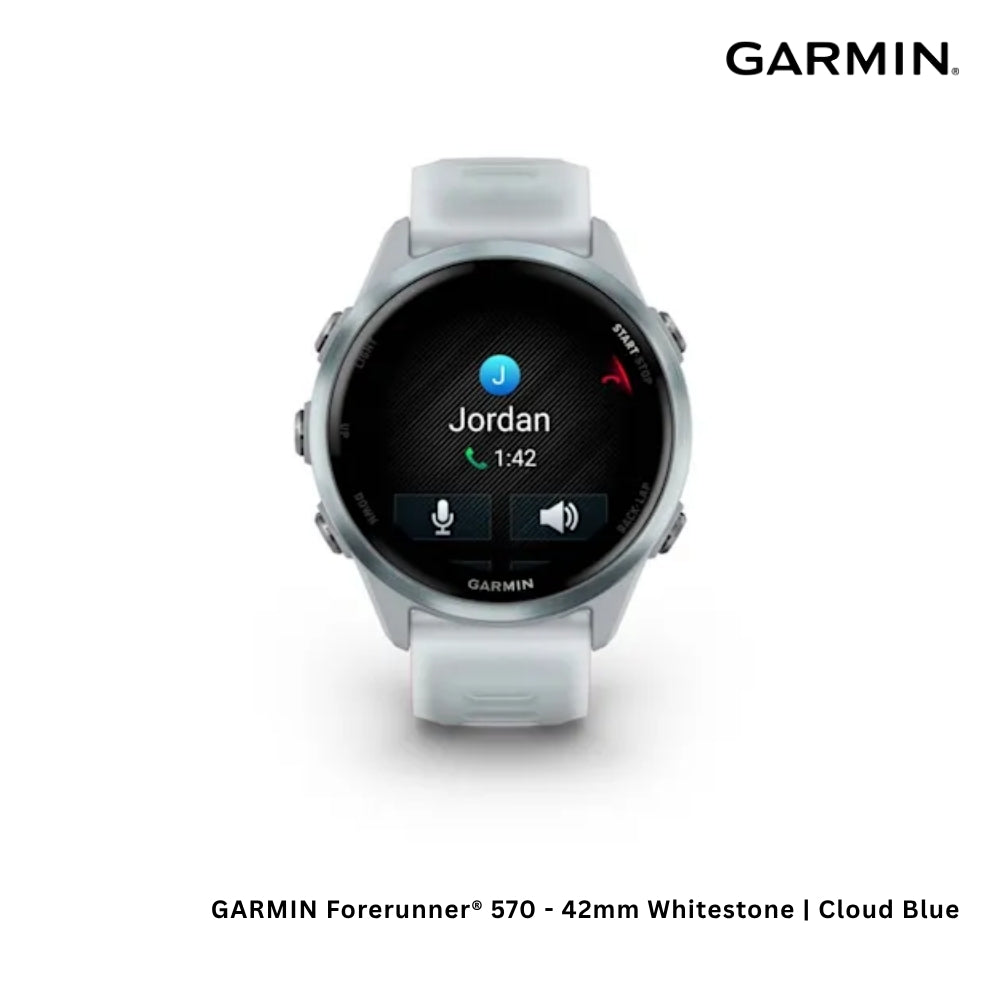 GARMIN - Forerunner® 570 Smart Watch (42mm ) - Whitestone | Cloud Blue