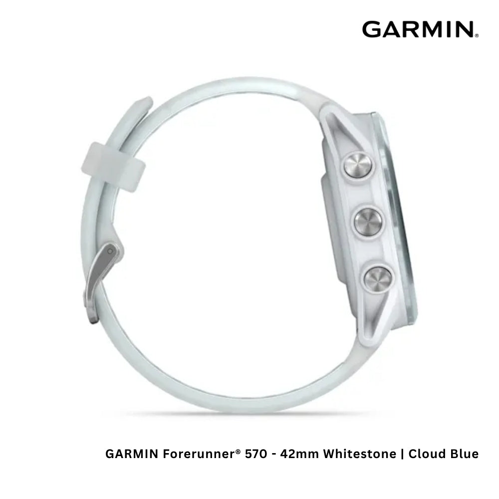 GARMIN - Forerunner® 570 Smart Watch (42mm ) - Whitestone | Cloud Blue