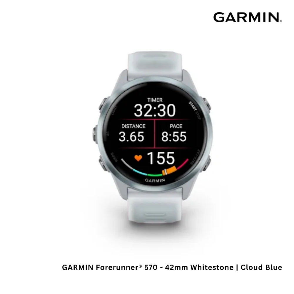 GARMIN - Forerunner® 570 Smart Watch (42mm ) - Whitestone | Cloud Blue
