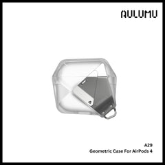 Aulumu - A29 Geometric Case For AirPods 4 - White