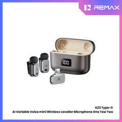 REMAX - K23 Type-C AI Variable Voice Mini Wireless Lavalier Microphone - Black