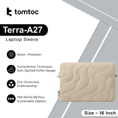 Tomtoc - Terra-A27 Laptop Sleeve ( 16 Inch ) - Natural Sand
