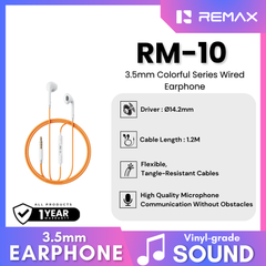 REMAX - RM-10 3.5mm Colorful Series Wired Earphone - Orange
