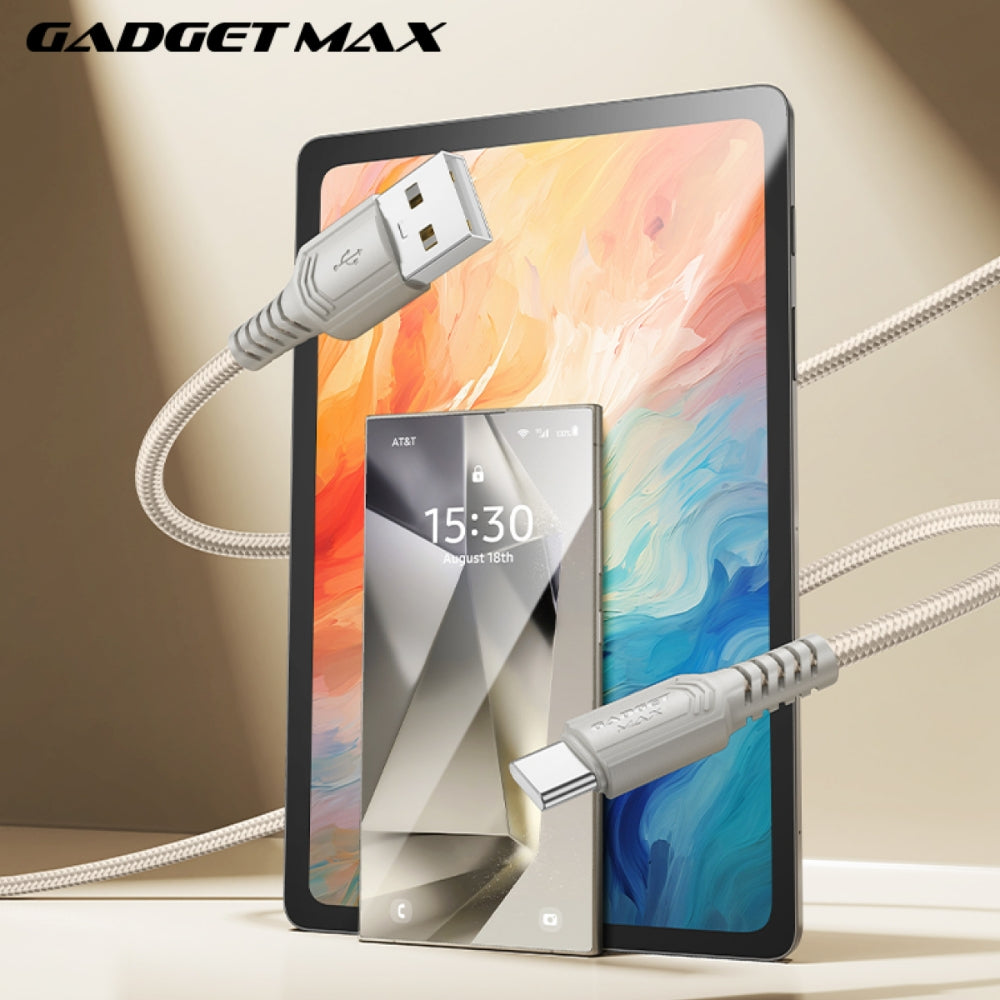 GADGET MAX - GX29 Woven Series USB To Type-C Fast Charging Data Cable (3A) - Black
