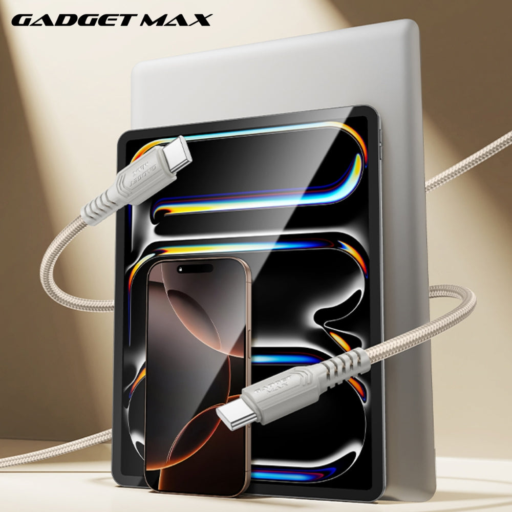 GADGET MAX - GX29 C-C Woven Series Type-C To Type-C Fast Charging Data Cable (60W) - Black