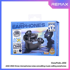 REMAX - CozyPods JZ02 ANC+ENC Noise Reduction Bluetooth Wireless Earbuds - Black