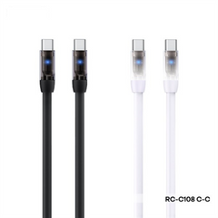 REMAX RC-C108 C-C Macha Series 5A Liquid Silicone Fast Charging Data Cable With Light Type-C to Type-C(White)