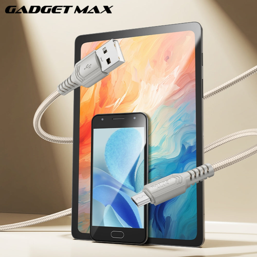 GADGET MAX - GX29 Woven Series USB To Micro Charging Data Cable (2.4A) - Grey