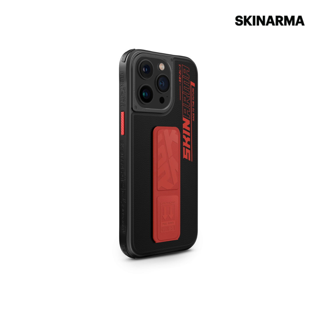 Skinarma iPhone 15 Pro Max Slate (Grip-Stand) Case - Orange