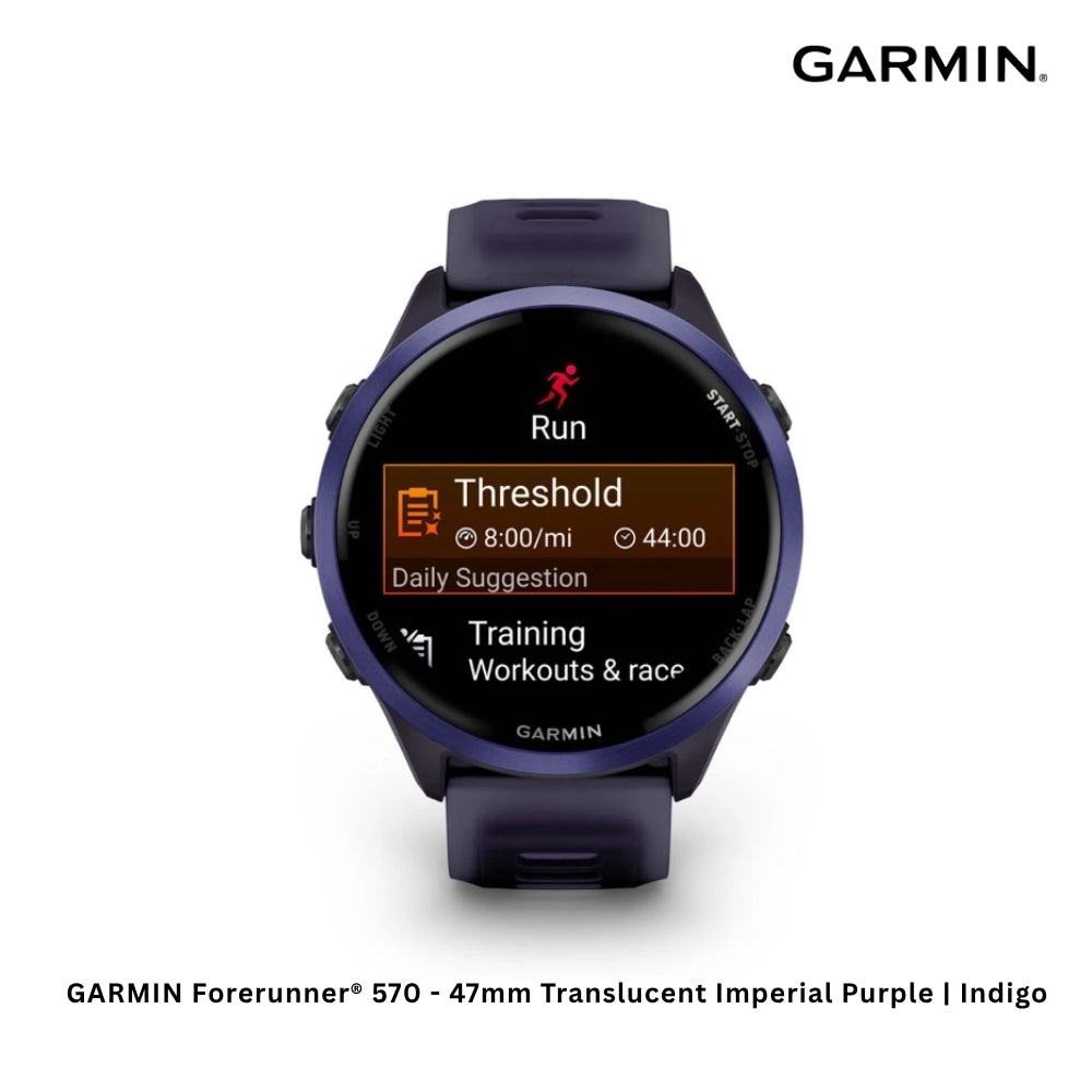 GARMIN - Forerunner® 570 Smart Watch (47mm ) - Translucent Imperial Purple | Indigo