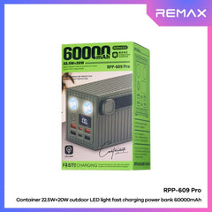 REMAX - RPP-609 PRO 60000mAh Container Series PD+QC Fast Charging Power Bank ( 20W+22.5W ) - Green