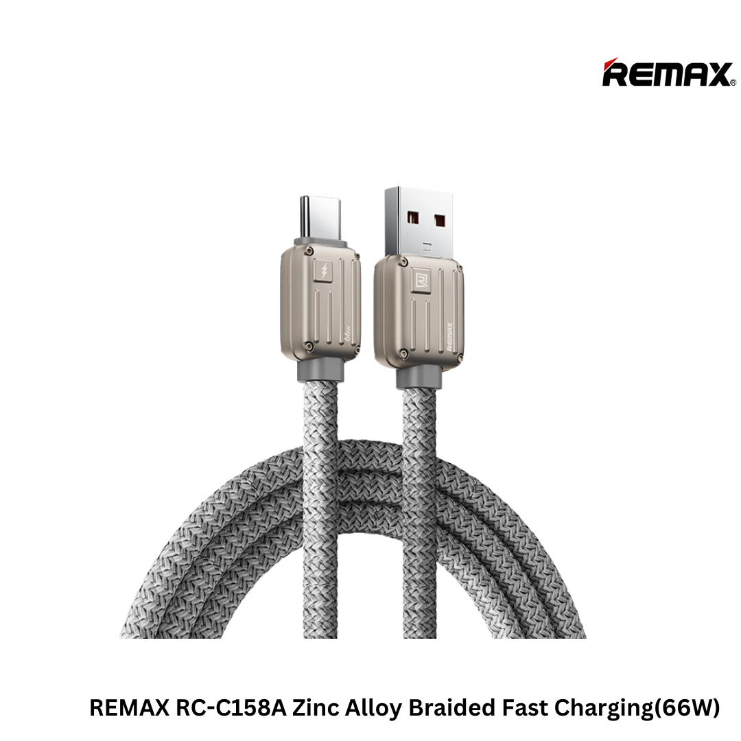 REMAX RC-C158A Bagcase Series Zinc Alloy Braided Fast Charging Data Cable(66W)(1.2M) - Grey