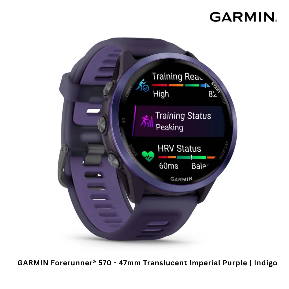 GARMIN - Forerunner® 570 Smart Watch (47mm ) - Translucent Imperial Purple | Indigo