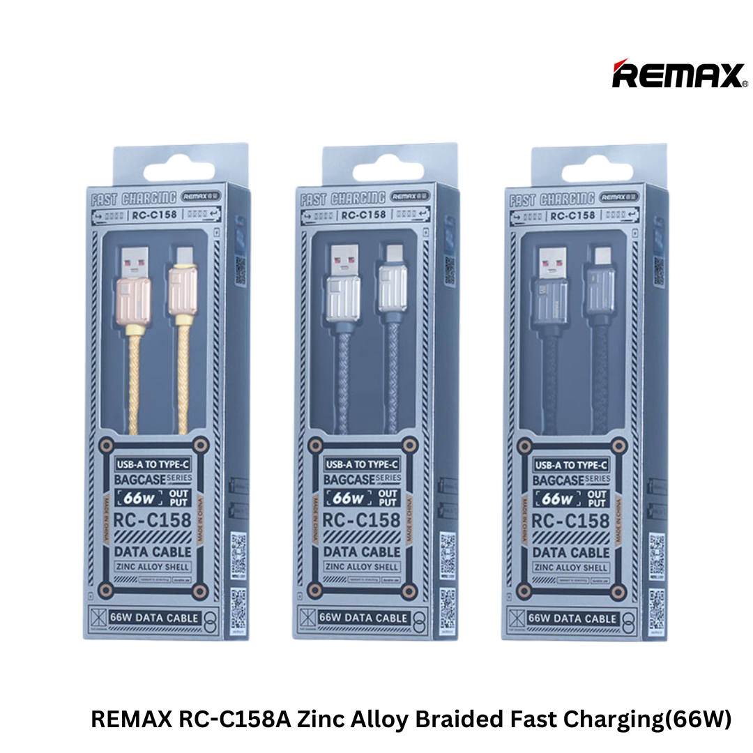 REMAX RC-C158A Bagcase Series Zinc Alloy Braided Fast Charging Data Cable(66W)(1.2M) - Gold