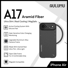 Aulumu - A17 Aramid Fiber Case For iPhone 17 Air | Ultra Slim | Real Cooling | Magsafe