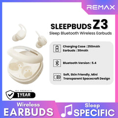 REMAX - SleepBuds Z3 Sleep Bluetooth Wireless Earbuds - Beige