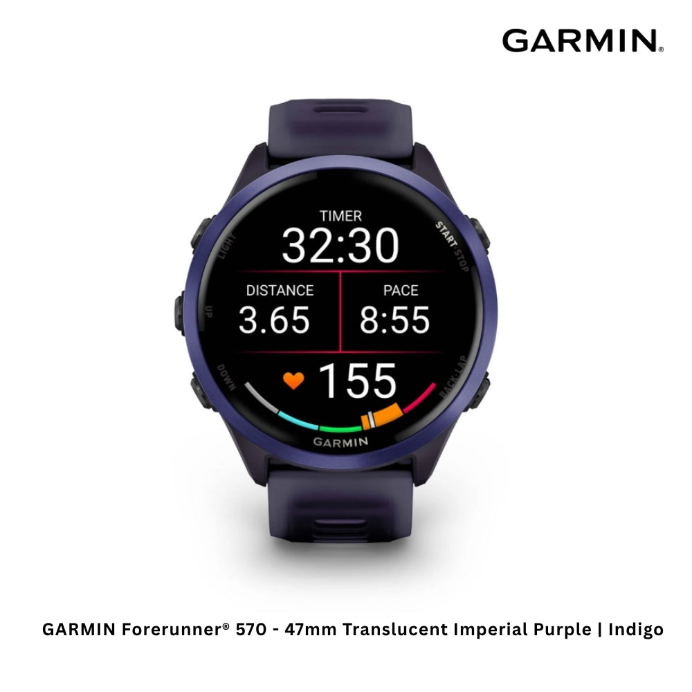 GARMIN - Forerunner® 570 Smart Watch (47mm ) - Translucent Imperial Purple | Indigo