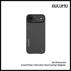 Aulumu - A17 Aramid Fiber Case For iPhone 17 Air | Ultra Slim | Real Cooling | Magsafe
