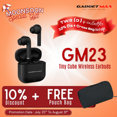 GADGET MAX - GM23 Tiny Cube Bluetooth Wireless Earbuds - Black