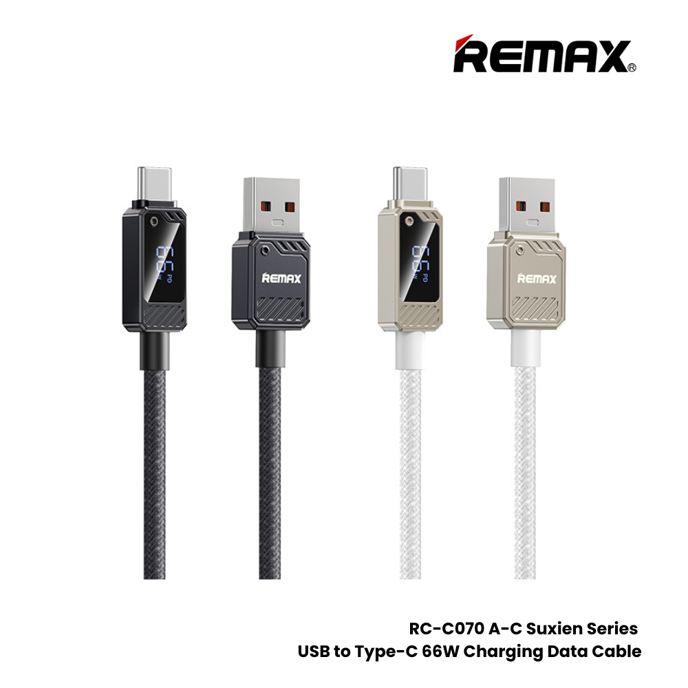 REMAX RC-C070 Suxien Series 66W USB to Type-C  Fast Charging Data Cable - Black