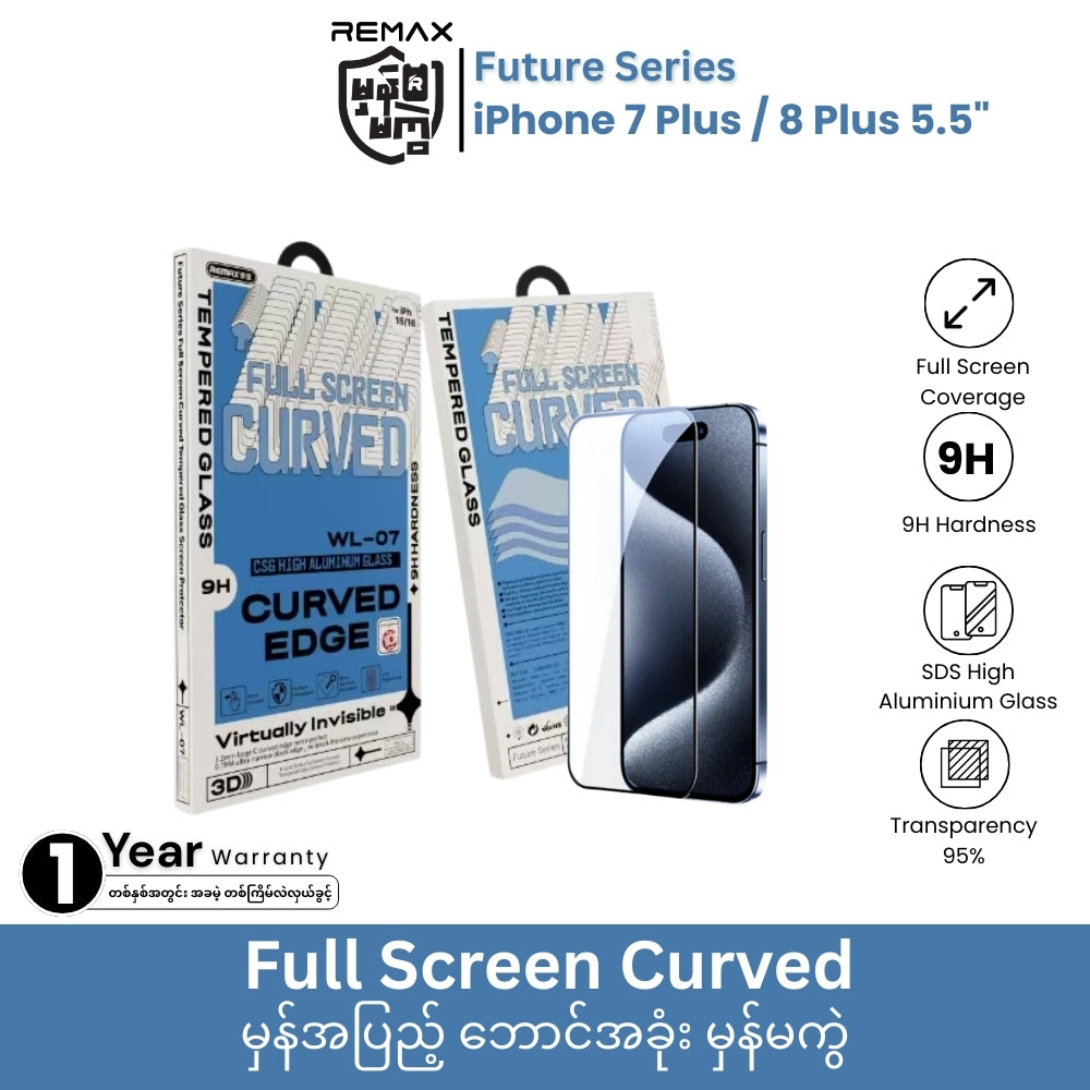 REMAX - WL-07 Full Screen Curved Tempered Glass - iPhone 7 Plus / 8 Plus (5.5")