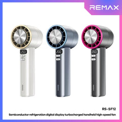 REMAX - RS-SF12 Semiconductor Digital Display Turbocharged Portable Handheld High-Speed Fan - Purple
