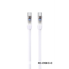 REMAX RC-C108 C-C Macha Series 5A Liquid Silicone Fast Charging Data Cable With Light Type-C to Type-C(White)