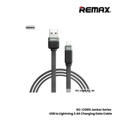 REMAX RC-C085 A-L Janker Series 2.4A USB to Lightning Fast Charging Data Cable - Black