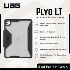 UAG -Plyo LT iPad Pro 11" (6th Gen) Folio  Case - Ice/Black