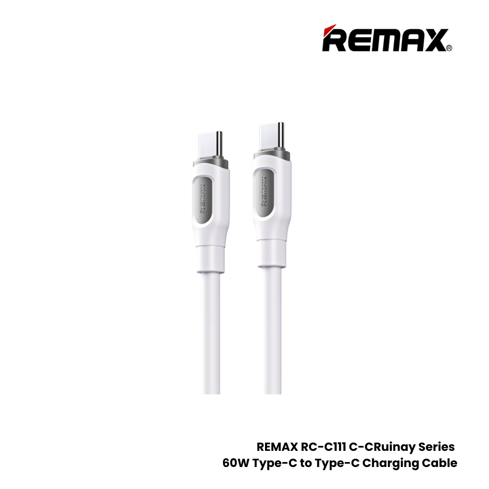 REMAX RC-C111 C-C Ruinay Series 60W Type-C to Type-C Fast Charging Cable - White