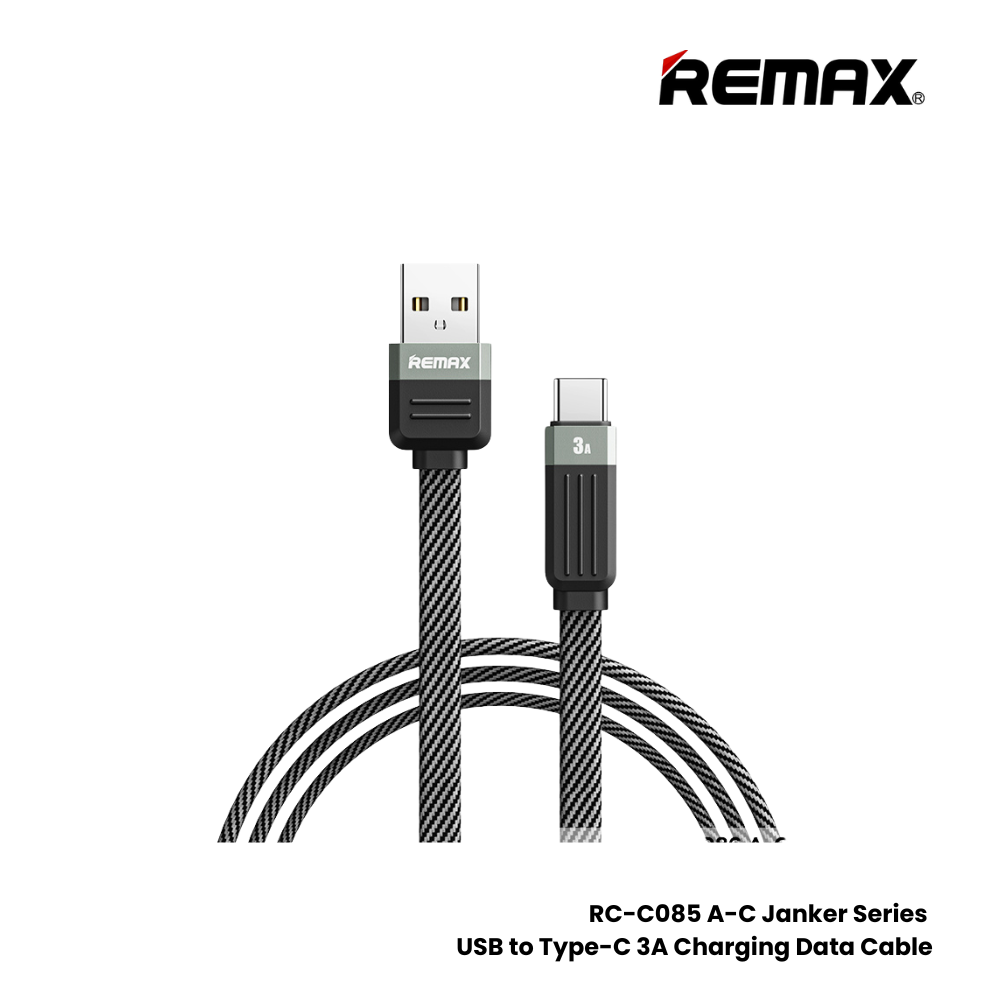 REMAX RC-C086 A-C Janker Series 3A USB to Type-C Fast Charging Data Cable - Black