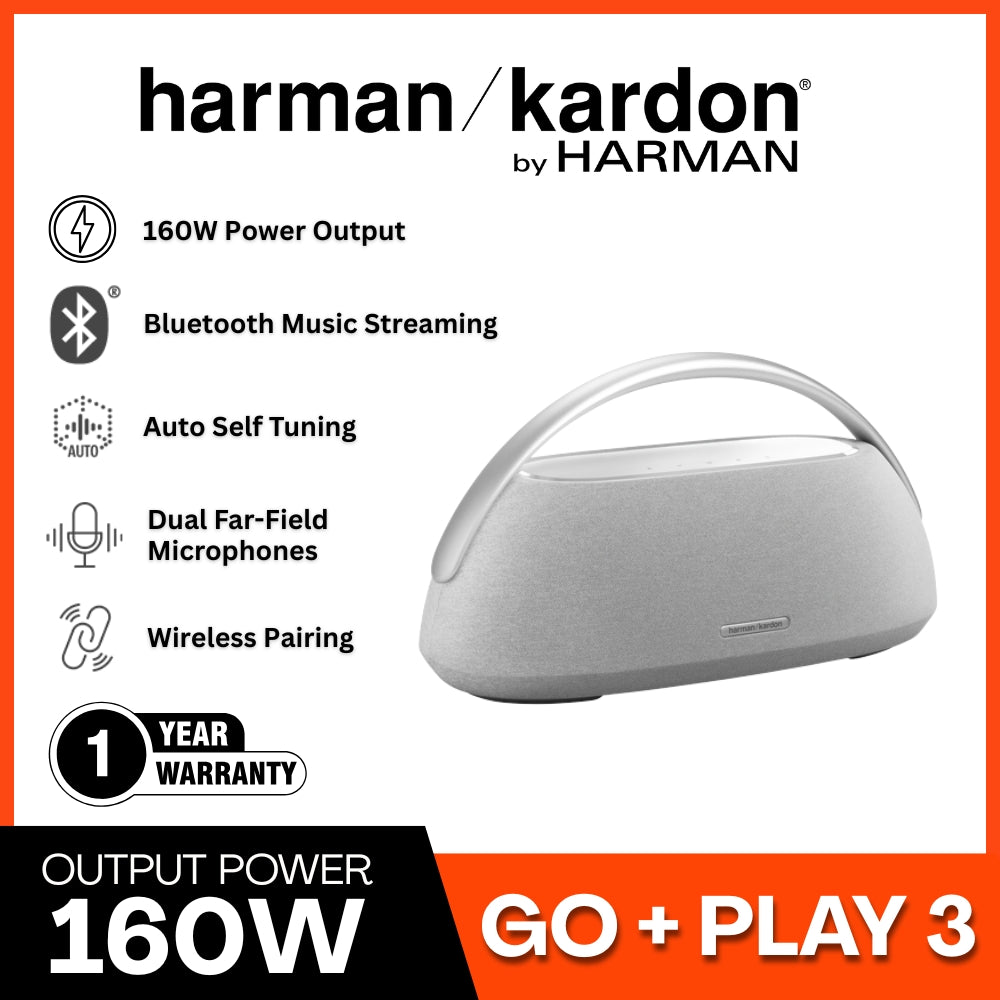 HARMAN KARDON - GO+ PLAY 3 Bluetooth Speaker - Grey