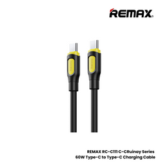 REMAX RC-C111 C-C Ruinay Series 60W Type-C to Type-C Fast Charging Cable - Black