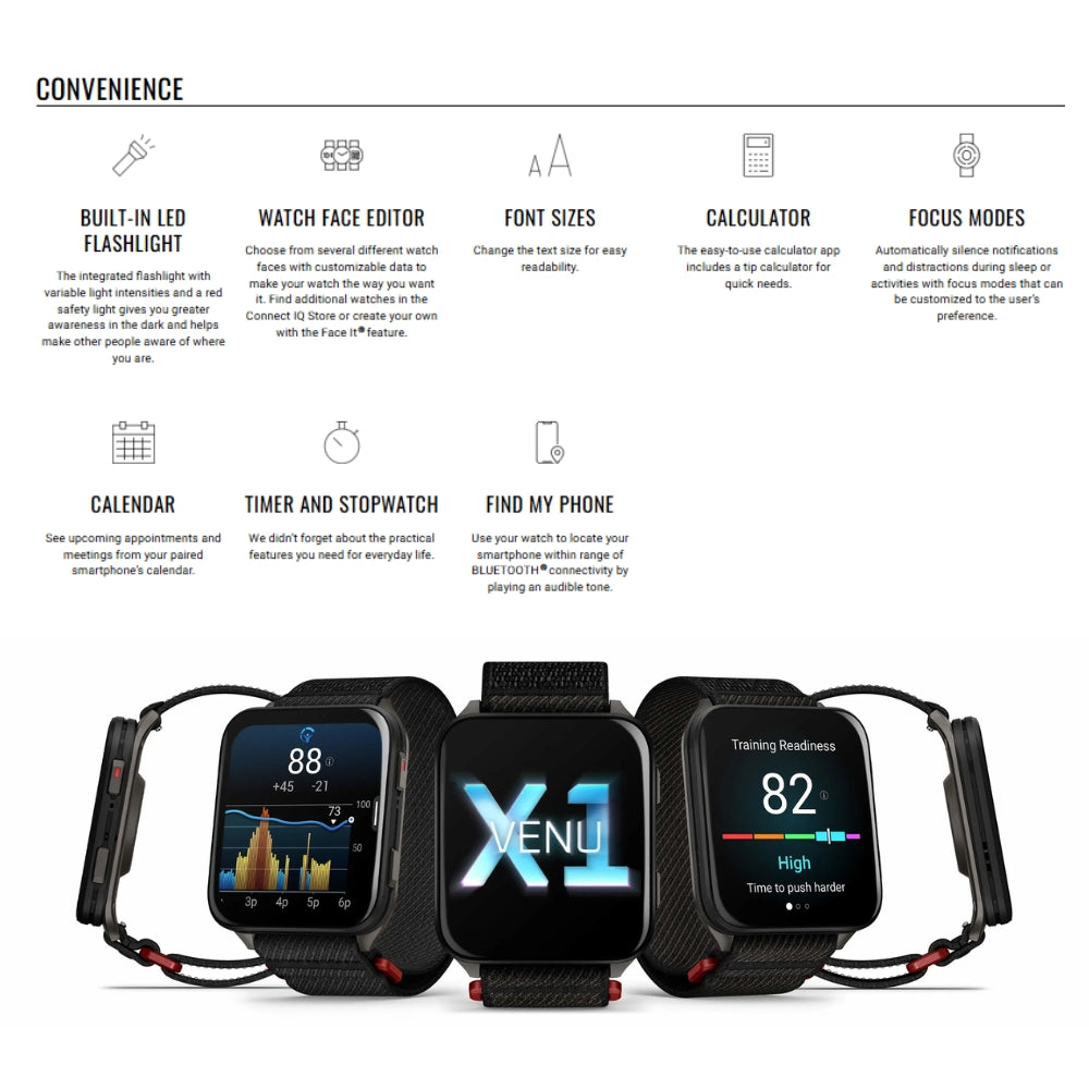 GARMIN - Venu® X1 Smart Watch - Black