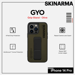 Skinarma iPhone 14 Pro (6.1") Gyo Series Leatherette Bumper - OLIVE