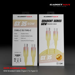 Gadget Max - GX35 C-C Gradient Series PD Fast Charging Data Cable (60W) - Yellow