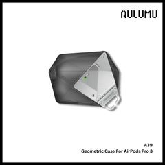 Aulumu - A39 Geometric Case For AirPods Pro 3 - Translucent Grey