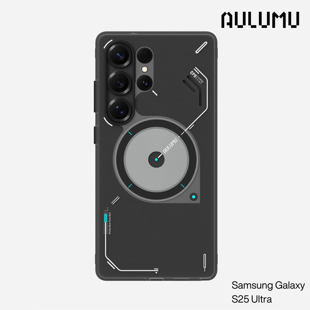 Aulumu - S25 Frosted Case for Samsung Galaxy S25 Ultra | Subtle Glow-in-the -Dark | Translucent Gray&White | Magnetic