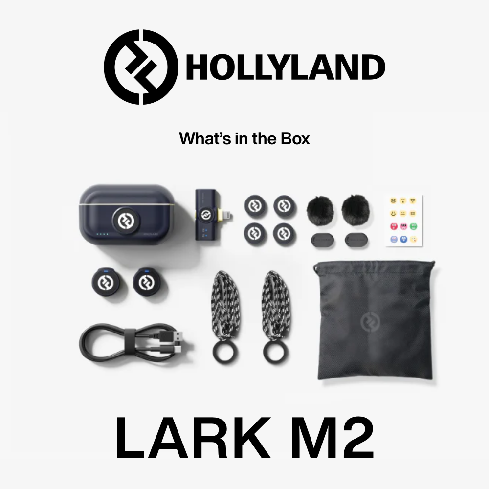 Hollyland - Lark M2 with Lighting Plug Wireless Lavalier Microphone with LightningPlug (Duo,Shine Charcoal)