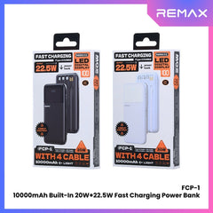 REMAX - FCP-1 10000mAh Built-In Cable Fast Charging Power Bank ( PD20W + QC22.5W ) - White