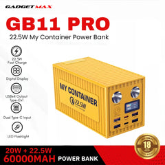Gadget Max GB11 Pro 60000mAh 22.5W My Container Power Bank - Yellow