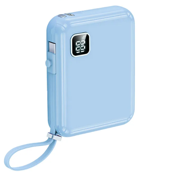 REMAX RPP-579 10000mAh ICYAL SERIES PD20W+QC22.5W CABLED FAST CHARGING POWER BANK-Blue