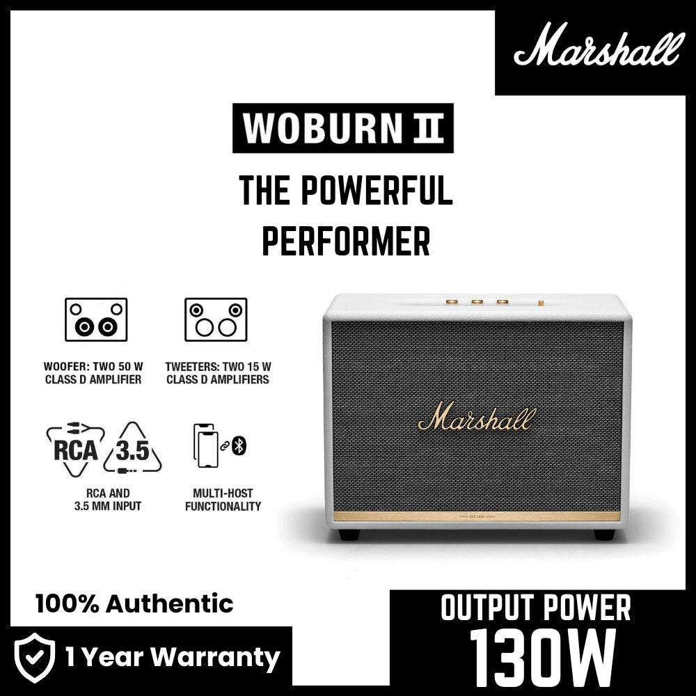 Marshall - Woburn 2 Bluetooth Homeline Speaker - White