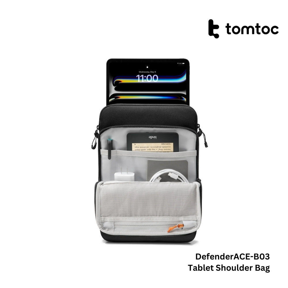 Tomtoc - DefenderACE-B03 Tablet Shoulder Bag ( 12.9 Inch ) - Black
