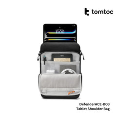 Tomtoc - DefenderACE-B03 Tablet Shoulder Bag ( 12.9 Inch ) - Black