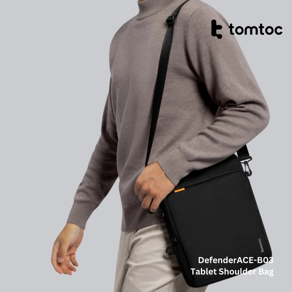 Tomtoc - DefenderACE-B03 Tablet Shoulder Bag ( 12.9 Inch ) - Black