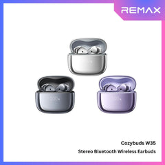 REMAX - COZYBUDS W35 Stereo Bluetooth Wireless Earbuds - Black